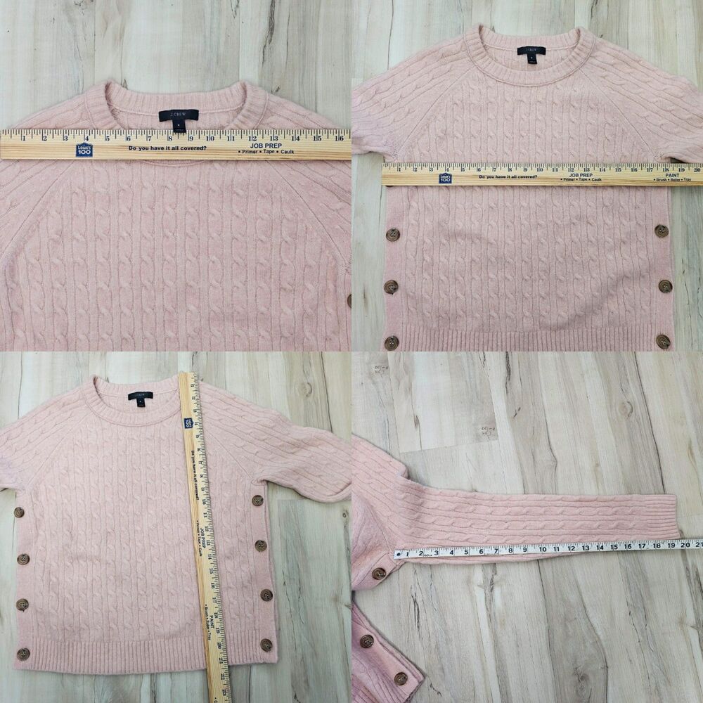 J.Crew Cable Knit Side Button Sweater Blush Pink / Soft Rose Size S - Picture 8 of 8